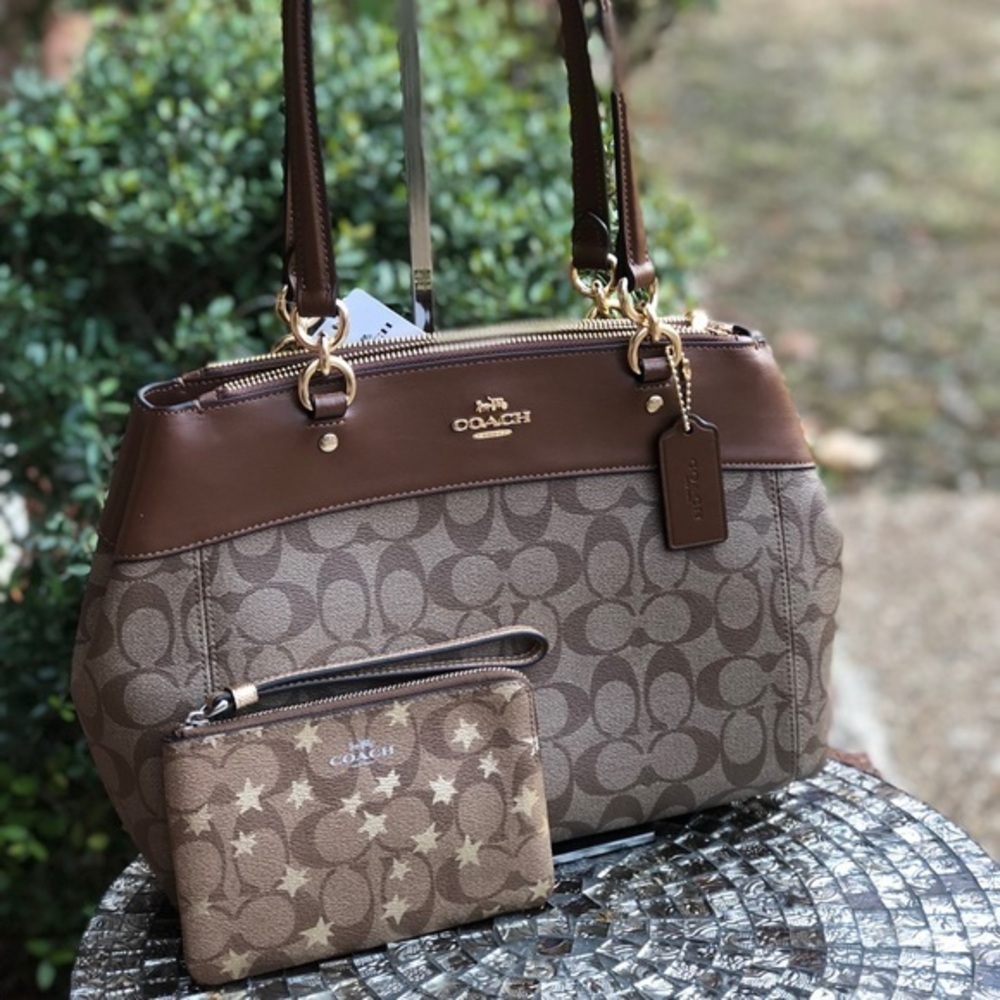 Coach Brooke Carryall Satchel In Khaki bag only